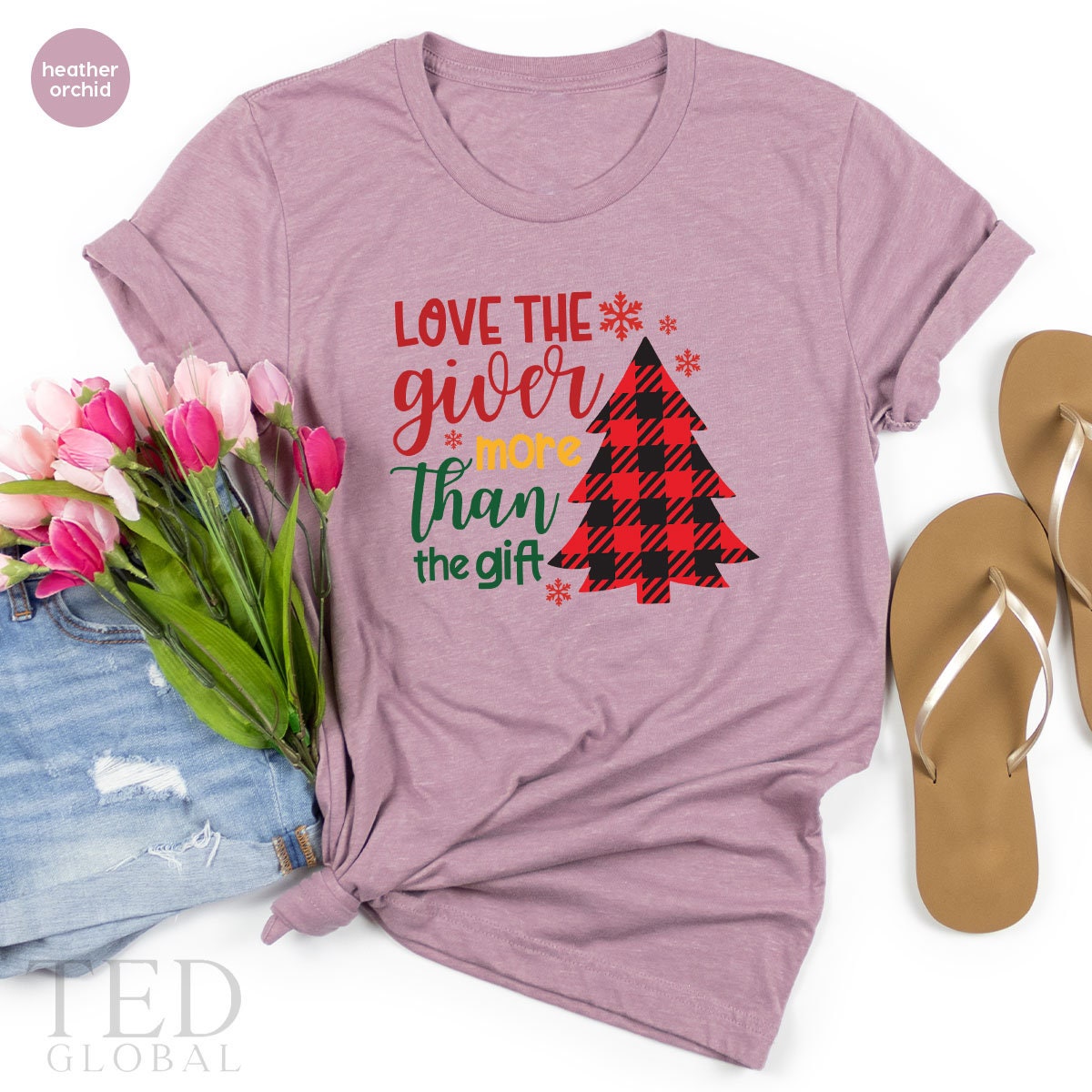 Cute Pajamas Christmas Tree T-Shirt, Love The Giver More Than The Gift T Shirt, Family Christmas Shirts, Holiday Shirt, Gift For Christmas - Fastdeliverytees.com