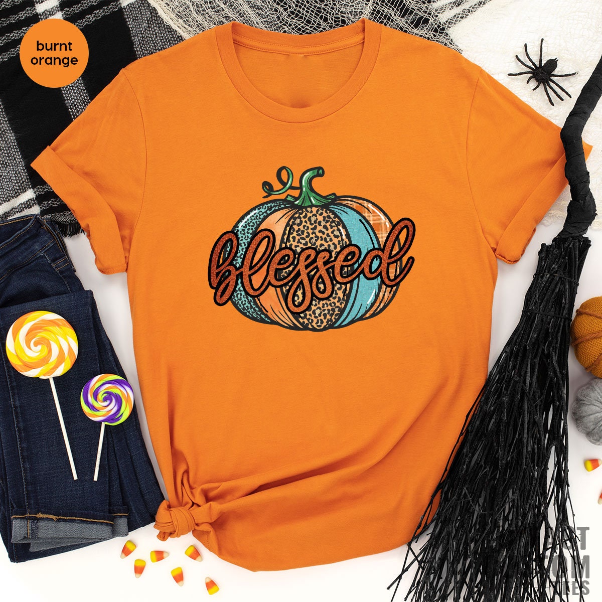 Thanksgiving Shirt, Blessed Thanksgiving Gift, Thanksgiving Tee for Women, Pumpkin T-Shirt, Fall Shirts For Women, Women Thankful T-shirt - Fastdeliverytees.com