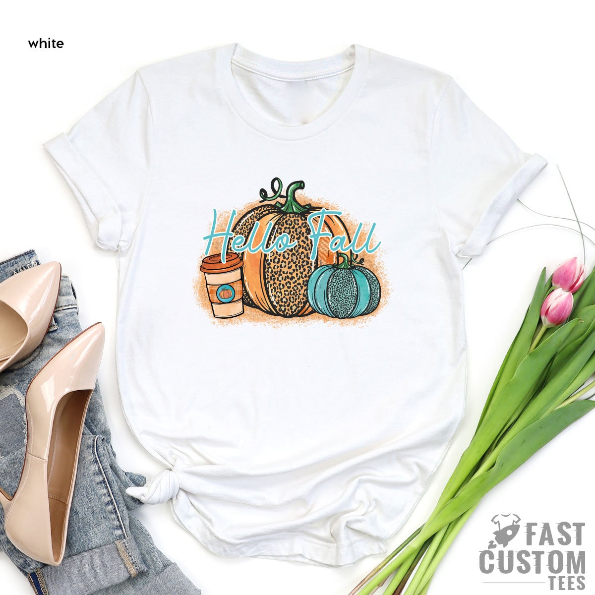 Hello Fall Shirt, Women Fall Shirt, Pumpkin Fall Tee, Cute Autumn Shirt, Thanksgiving Shirt Women, Thankful Family Tee, Fall Blessed Shirt - Fastdeliverytees.com
