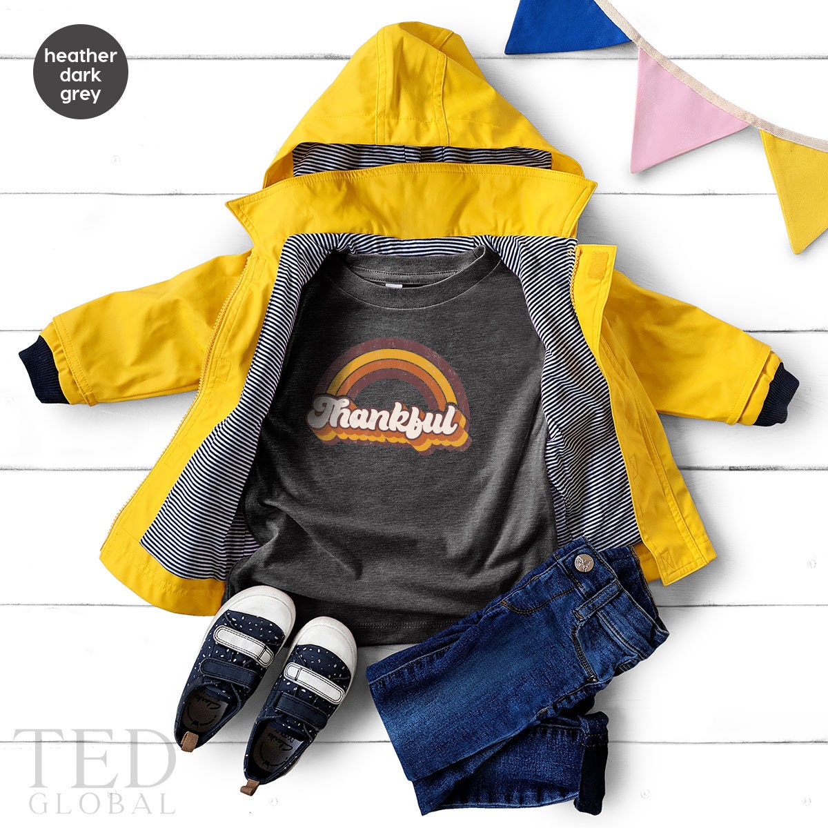 Cute Thanksgiving Retro Rainbow Baby Gift, Retro Rainbow Baby Shower Gift, Funny Fall Season New Baby Onesie, Bodysuits Kid Toddler Clothes - Fastdeliverytees.com