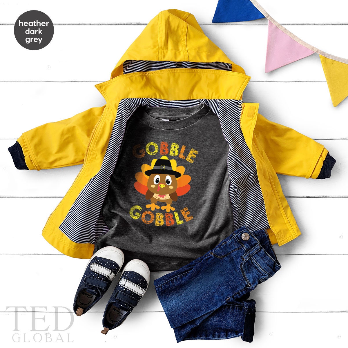 Cute Thanksgiving Gobble Gobble Baby Gift, Funny Turkey Baby Shower Gift, Fall Season Turkey New Baby Onesie, Bodysuits Kid Toddler Clothes - Fastdeliverytees.com