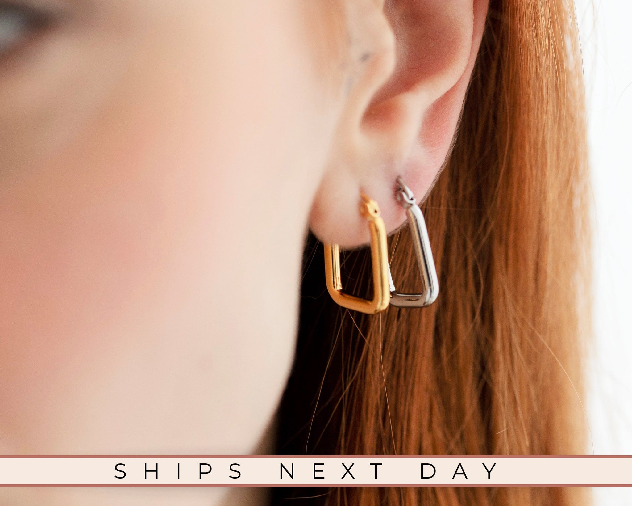 U Shape Earrings,18K Gold Hoop Earrings, Gift For Mothers Day, Dainty Earrings, Mom To Be Gift, Unique Jewelry, Waterproof Simple Earrings