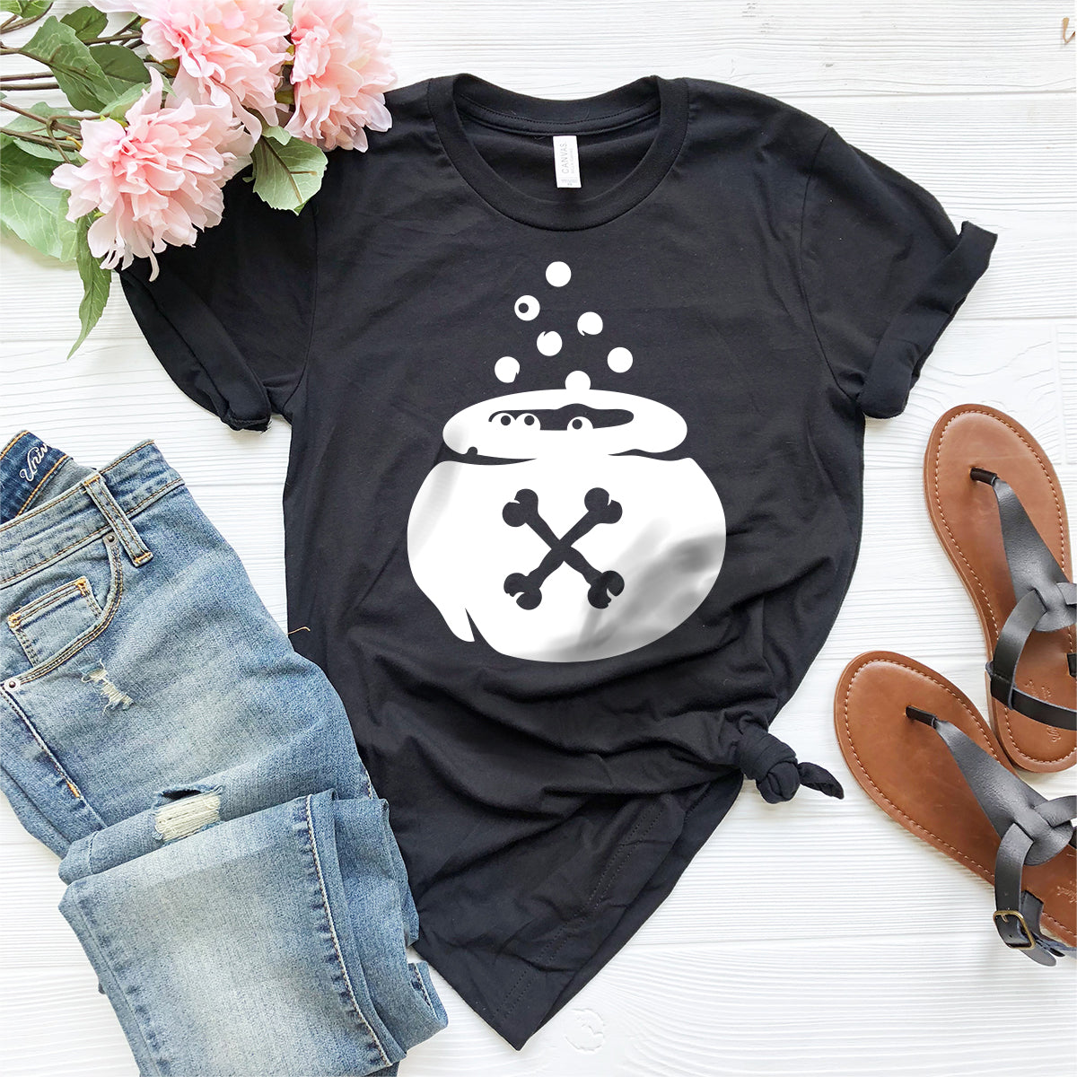 Halloween Shirt, Halloween Magic Pot T-Shirt, Witch Cauldron Shirt, Magic Pot Logo Shirt, Hocus Pocus T-Shirt, Halloween Party Shirt - Fastdeliverytees.com